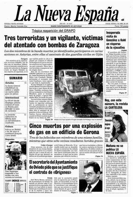 Portada Viernes 9 de  de 1993