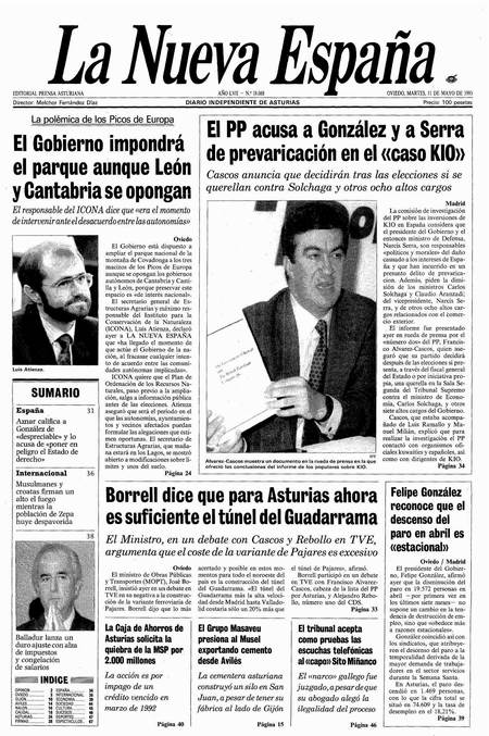 Portada Martes 11 de  de 1993