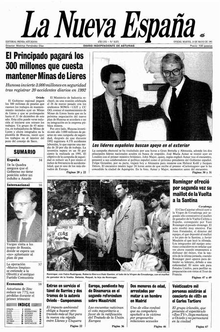 Portada Martes 18 de  de 1993