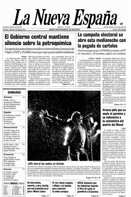 Portada Jueves 20 de  de 1993