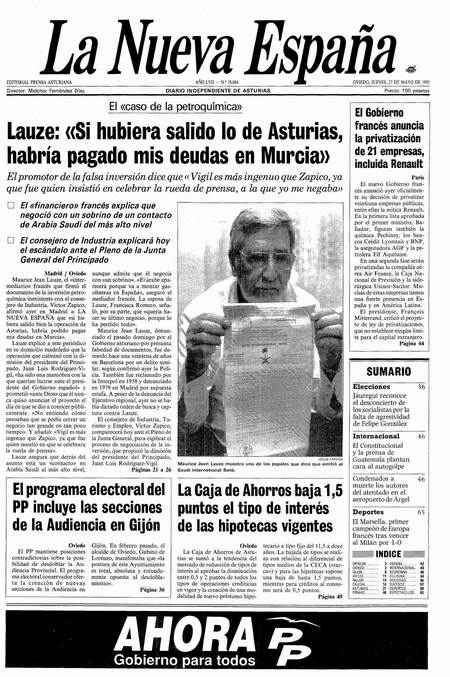 Portada Jueves 27 de  de 1993