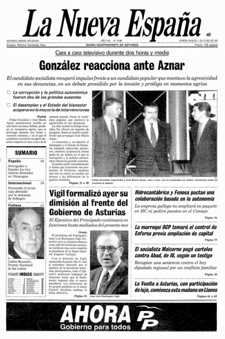 Portada Martes 1 de  de 1993