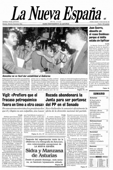 Portada Sábado 10 de  de 1993