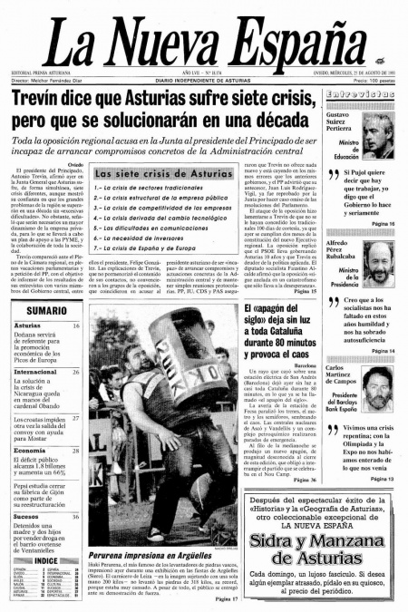 Portada Miércoles 25 de  de 1993