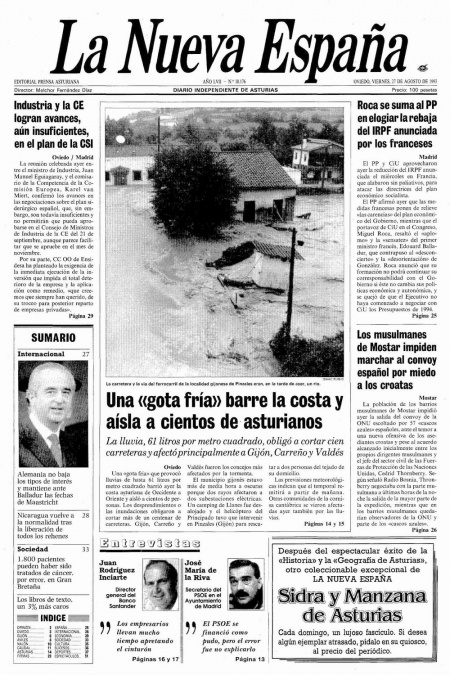 Portada Viernes 27 de  de 1993