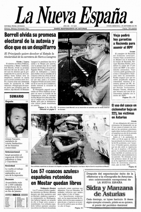 Portada Miércoles 1 de  de 1993
