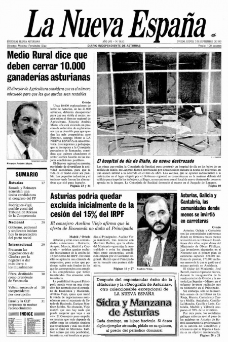 Portada Jueves 2 de  de 1993