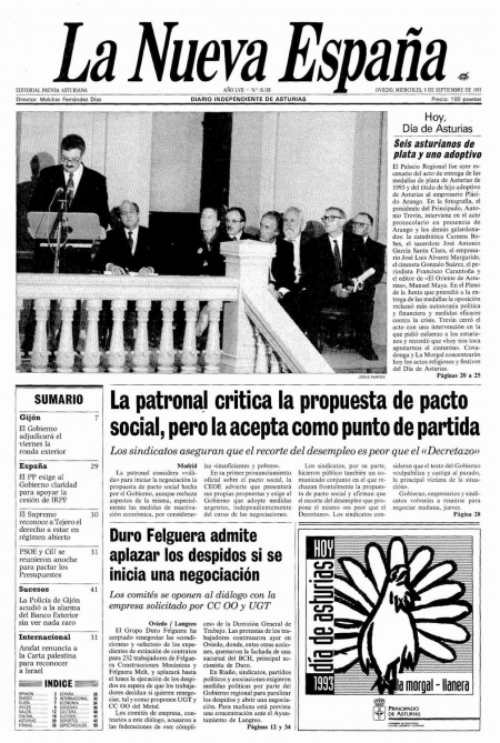 Portada Miércoles 8 de  de 1993