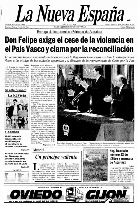 Portada Domingo 28 de Noviembre de 1993