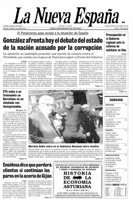 Portada Martes 19 de  de 1994
