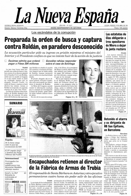 Portada Viernes 29 de  de 1994