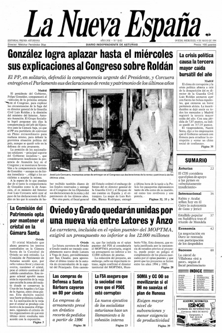 Portada Miércoles 4 de  de 1994
