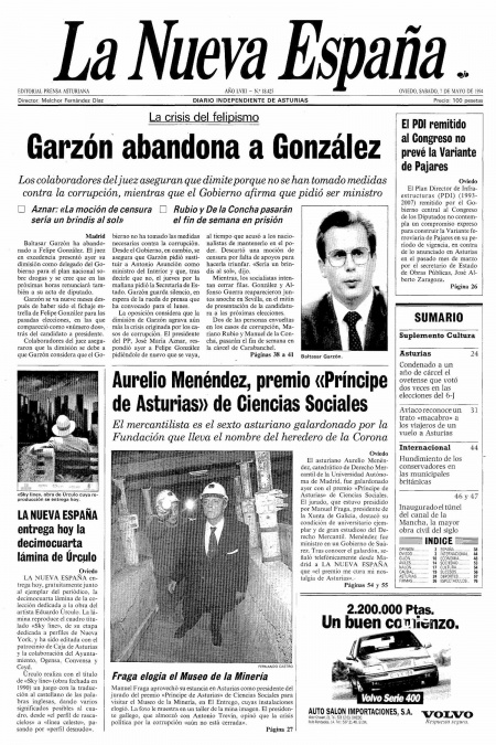 Portada Sábado 7 de  de 1994