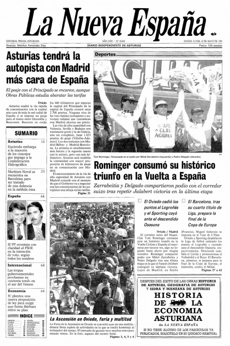 Portada Lunes 16 de  de 1994