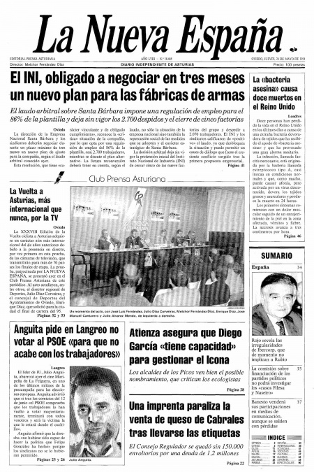 Portada Jueves 26 de  de 1994