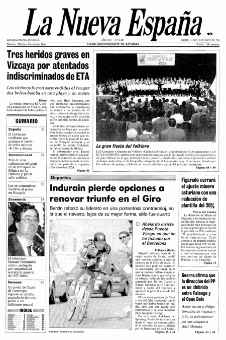 Portada Lunes 30 de  de 1994