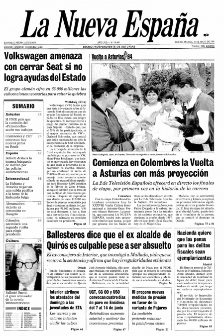 Portada Martes 31 de  de 1994