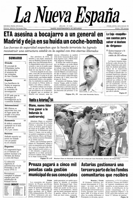 Portada Jueves 2 de  de 1994