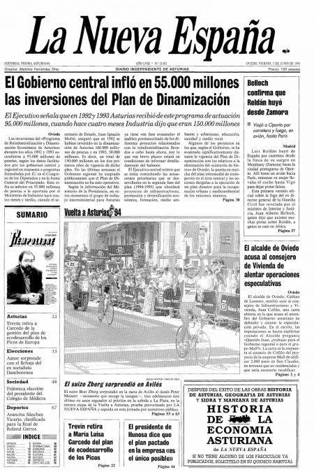 Portada Viernes 3 de  de 1994