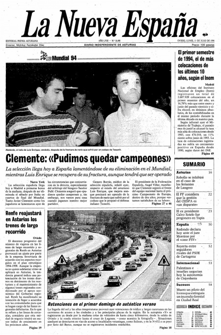 Portada Lunes 11 de  de 1994