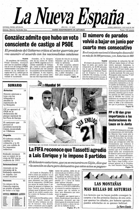 Portada Miércoles 13 de  de 1994