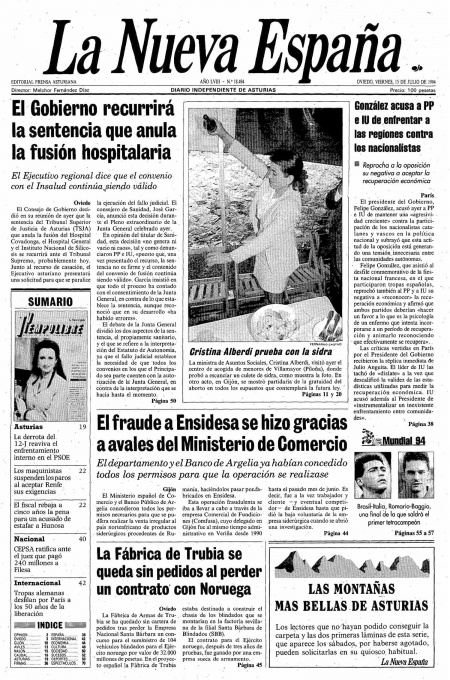 Portada Viernes 15 de  de 1994