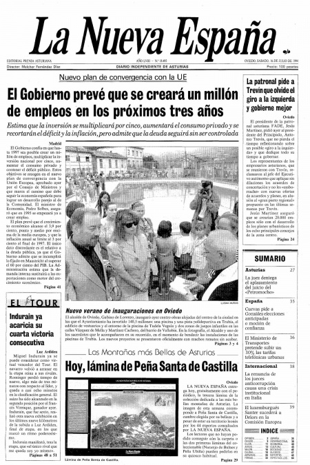 Portada Sábado 16 de  de 1994