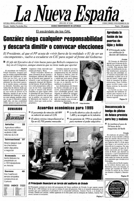 Portada Domingo 30 de Octubre de 1994