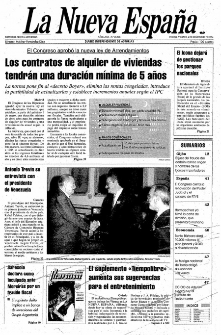 Portada Viernes 4 de Noviembre de 1994
