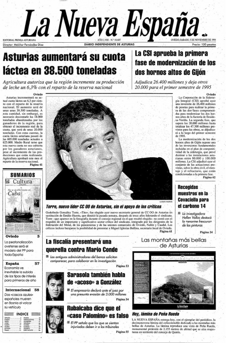 Portada Sábado 5 de Noviembre de 1994