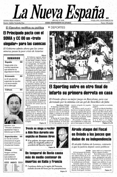 Portada Lunes 7 de Noviembre de 1994