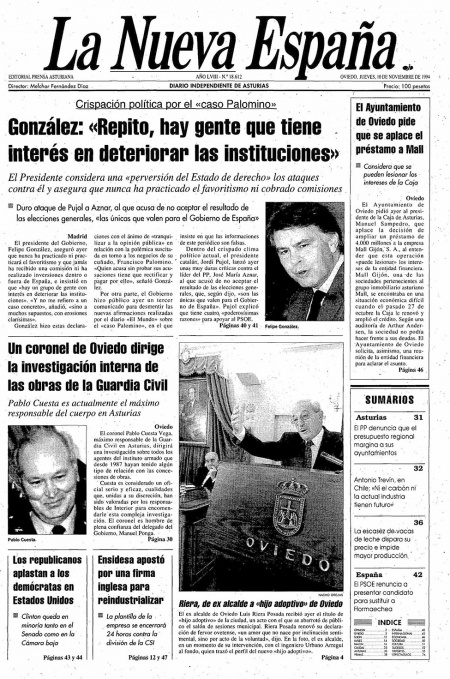 Portada Jueves 10 de Noviembre de 1994