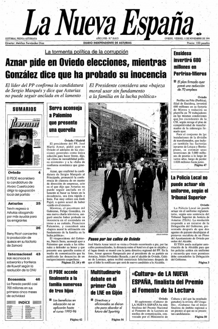 Portada Viernes 11 de Noviembre de 1994