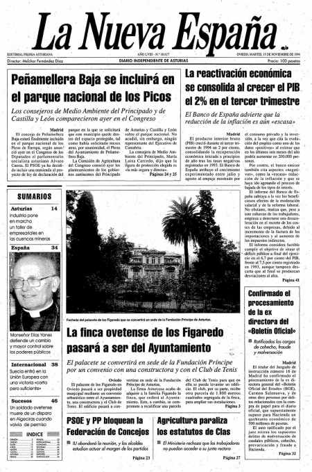 Portada Martes 15 de Noviembre de 1994