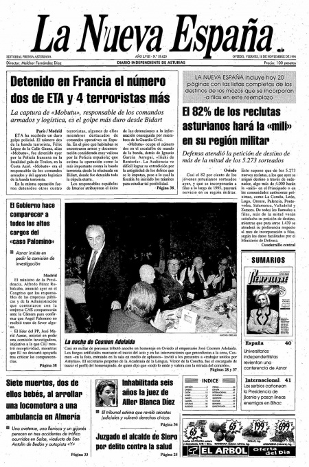 Portada Viernes 18 de Noviembre de 1994