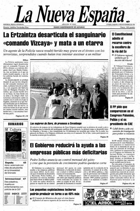 Portada Sábado 19 de Noviembre de 1994