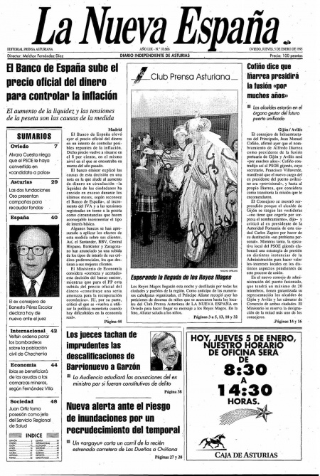 Portada Jueves 5 de  de 1995