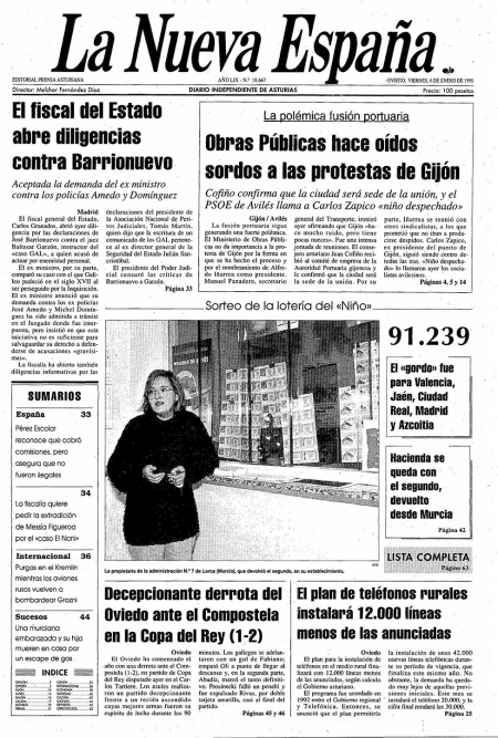 Portada Viernes 6 de  de 1995