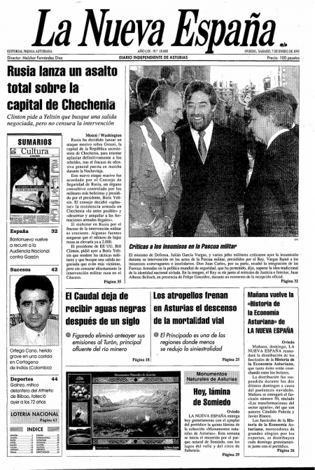 Portada Sábado 7 de  de 1995