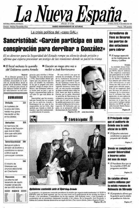 Portada Jueves 19 de  de 1995