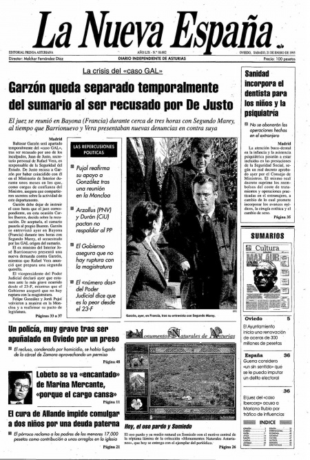 Portada Sábado 21 de  de 1995