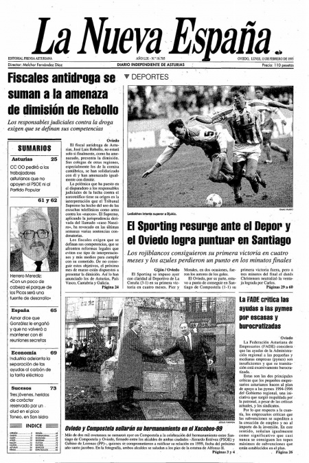 Portada Lunes 13 de  de 1995