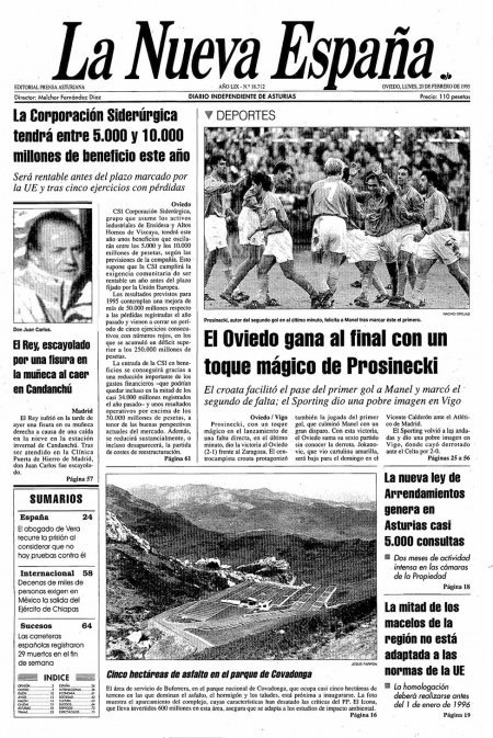 Portada Lunes 20 de  de 1995