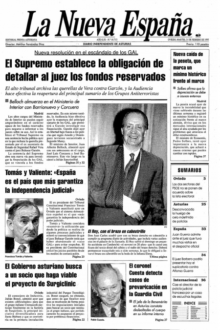 Portada Martes 21 de  de 1995