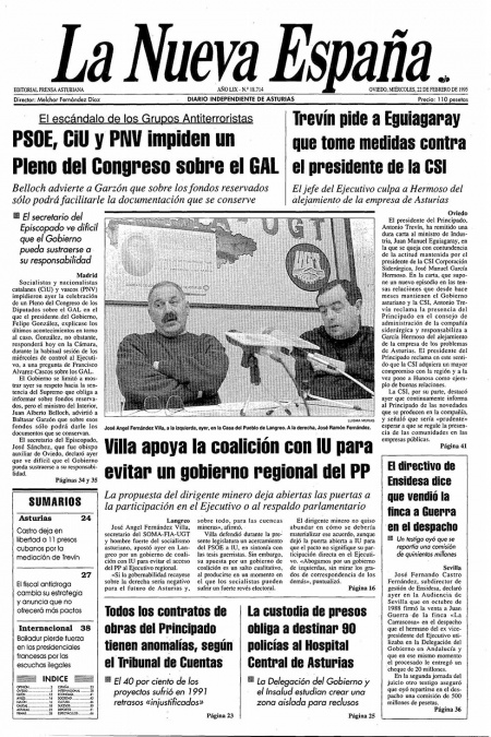Portada Miércoles 22 de  de 1995