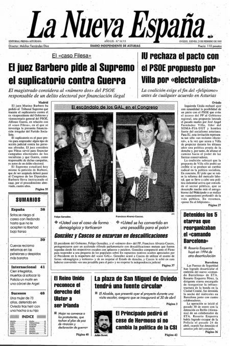 Portada Jueves 23 de  de 1995