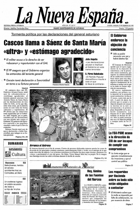 Portada Sábado 25 de  de 1995