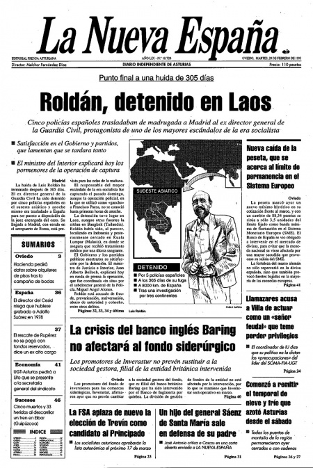 Portada Martes 28 de  de 1995