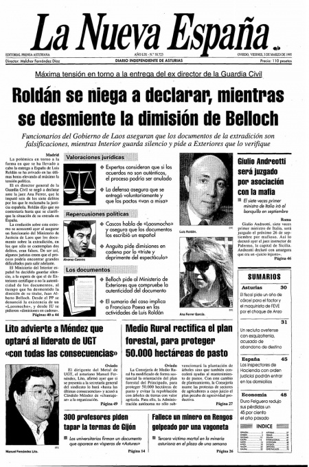 Portada Viernes 3 de  de 1995