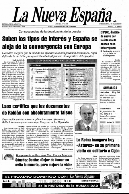 Portada Martes 7 de  de 1995